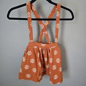 NWT Bizz & Siss Molly Skirt Retro Orange Floral  Sz 5y Adjustable Organic Cotton